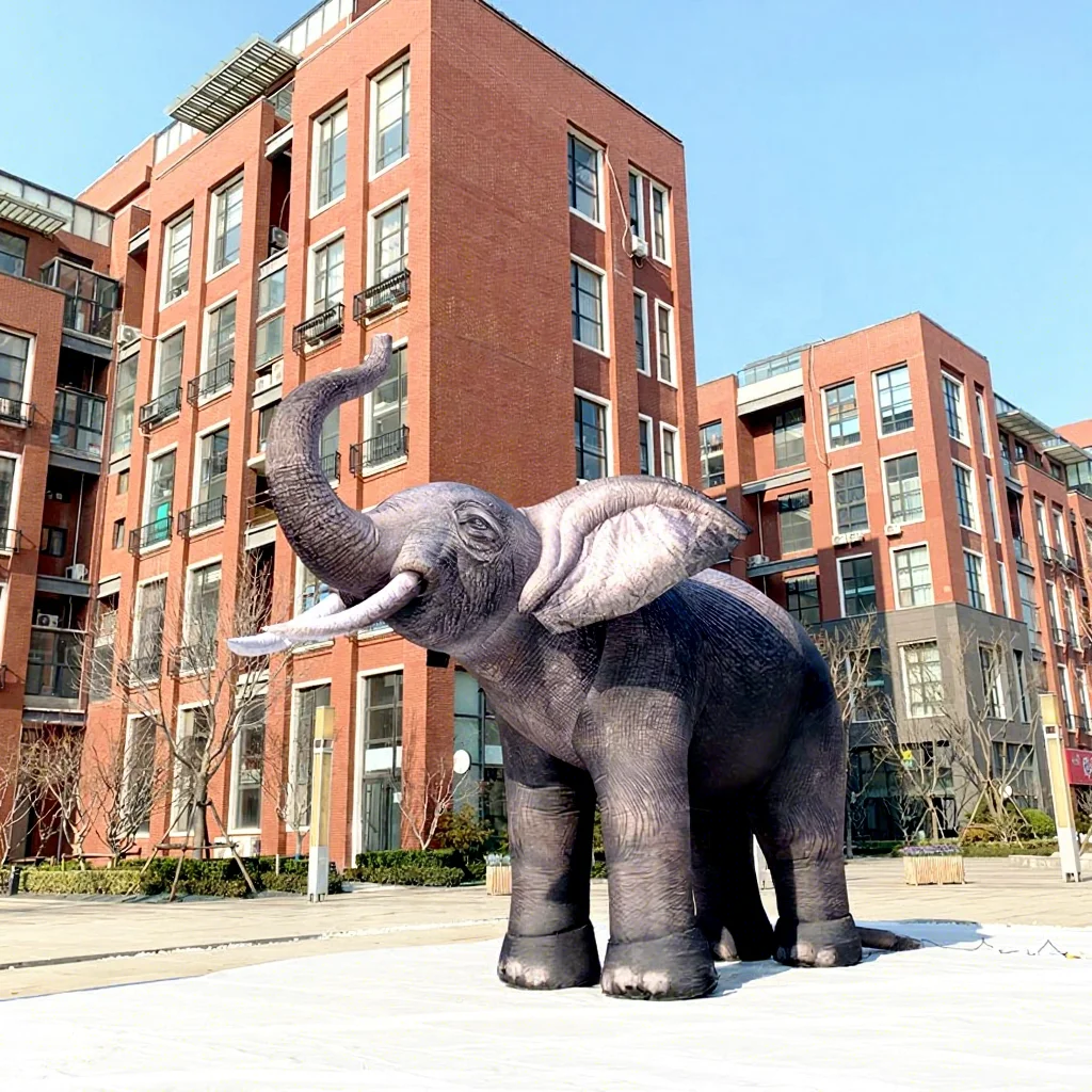 Amusement Facility Giant Inflatable Custom Animal Model Park Huge Exquisite Advertising Inflatable Elephant Sculpture