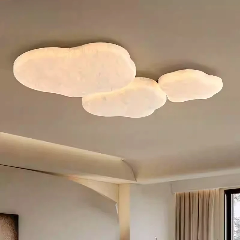 2025 French Cream Silk Ceiling Light Simple Wabi-Sabi Style Retro Bedroom Lamp White Cloak Room Living Room Study Balcony