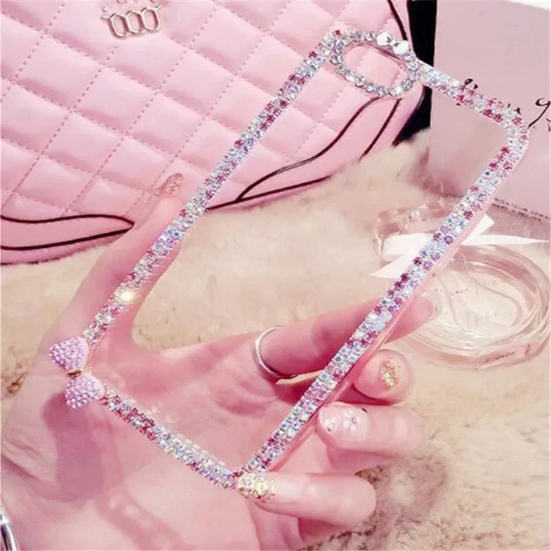 Fashion Bling Diamond Rhinestone Soft TPU Clear Phone Case For iphone 15 14 16 12 13 mini 16Pro Max XR XS MAX 16Plus Back Cover