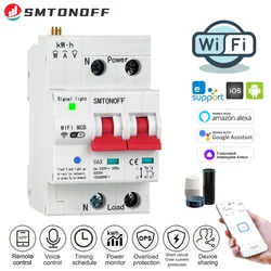 2P eWelink  WiFi Circuit Breaker Smart Energy Meter Power Consumption kWh Meter Remote control work Alexa Yadex Alice Smart home