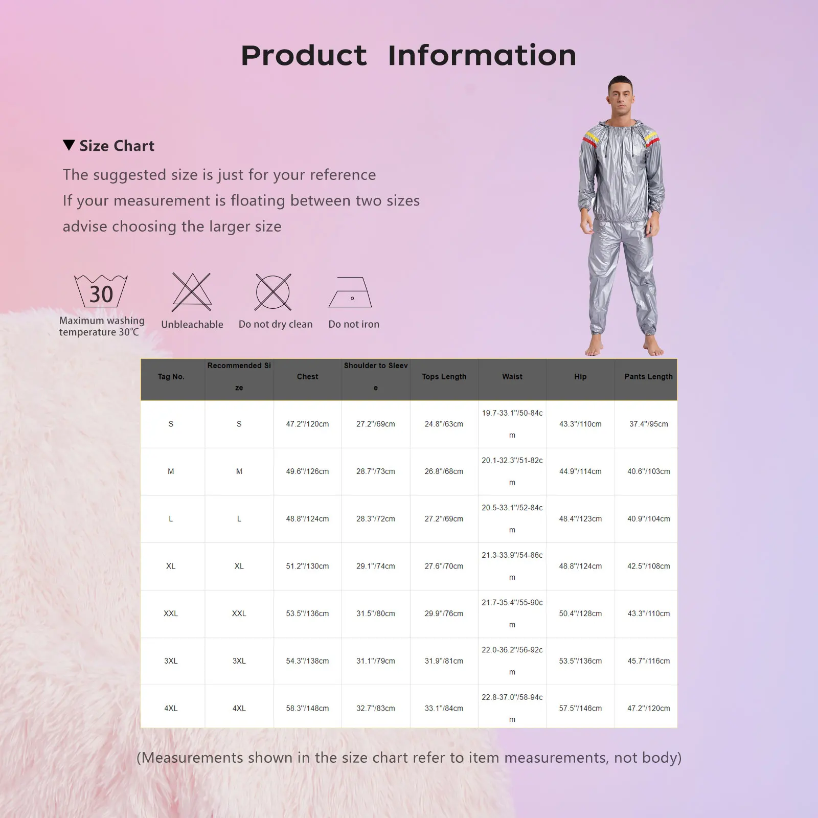 Mens Sauna Sweat Outfit Long Sleeve Hooded Jacket Outerwear and Elastic Waist Long Pants PVC Sweating Suit for Gym Workout