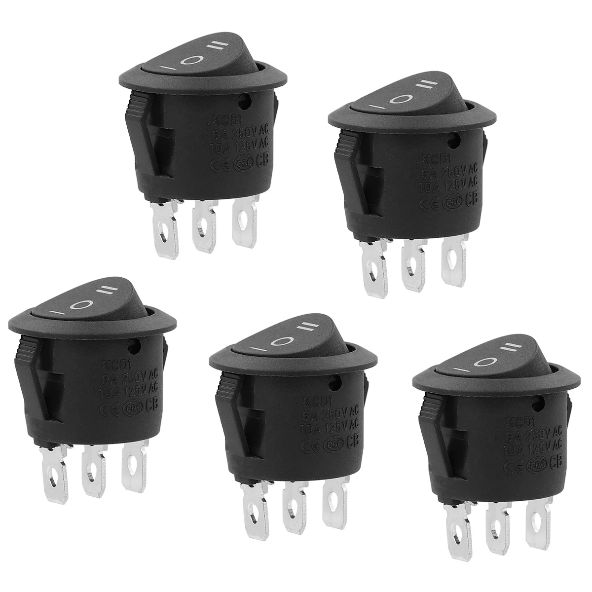 

Round Switch 3Pcs Three-legged Rocker Push Button Double Throw Control Car Boat Water Dispenser Long Life Easy Install