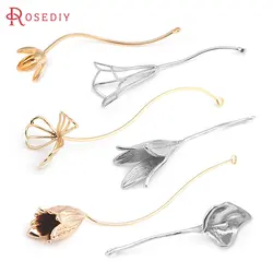 18K Gold Color Brass Flower Charms Pendants High Quality Necklace Earrings Accessories Rosediy official-website