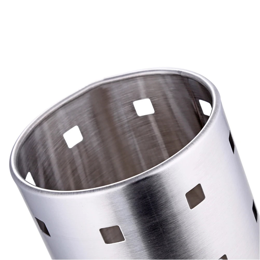 

Drain Chopsticks Holder Stainless Steel Utensil Organizer Countertop Storage Cooking Tool Drain Holes Lightweight