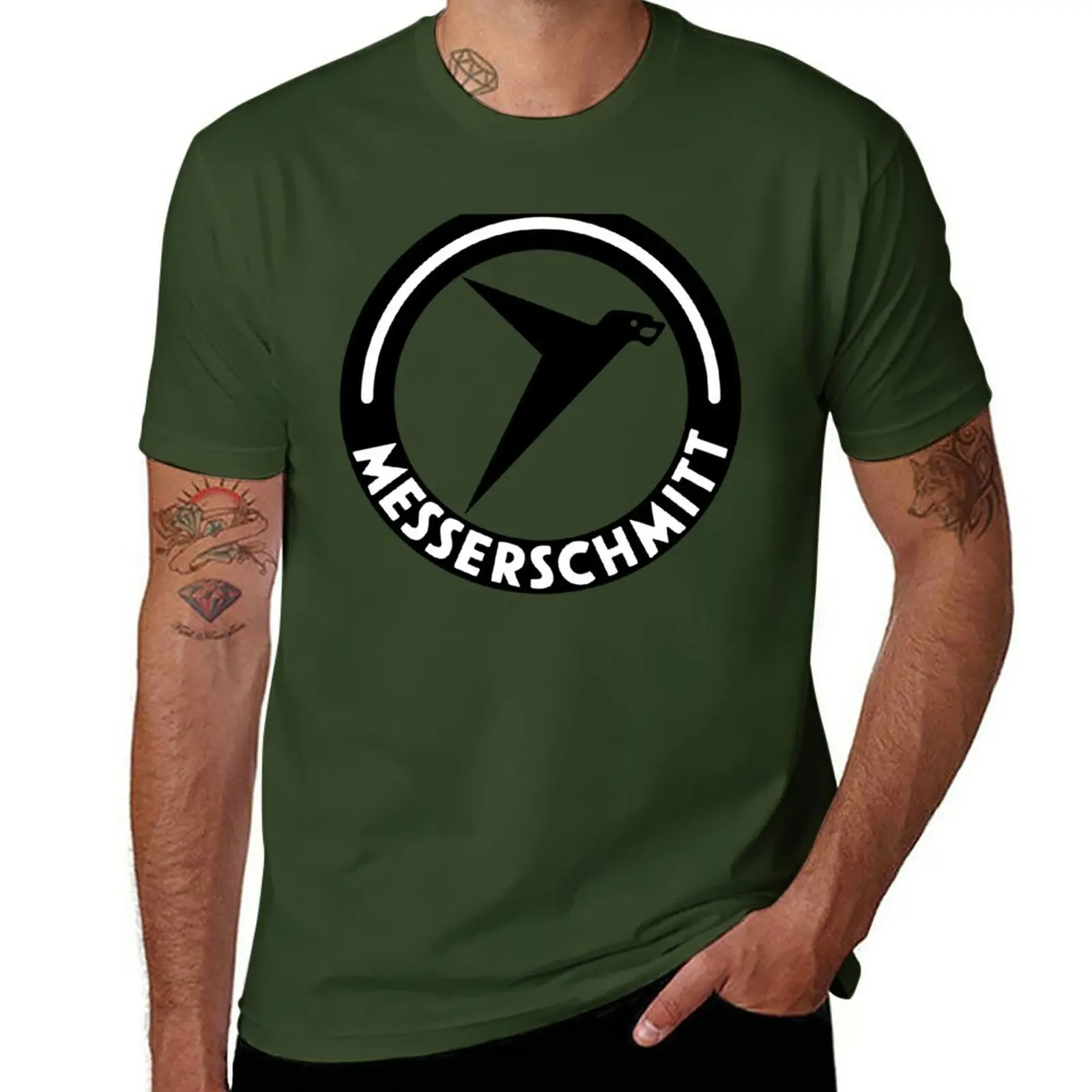 Messerschmitt Aircraft Logo -Black- (No Label) T-Shirt Aesthetic clothing oversized Men's t shirts