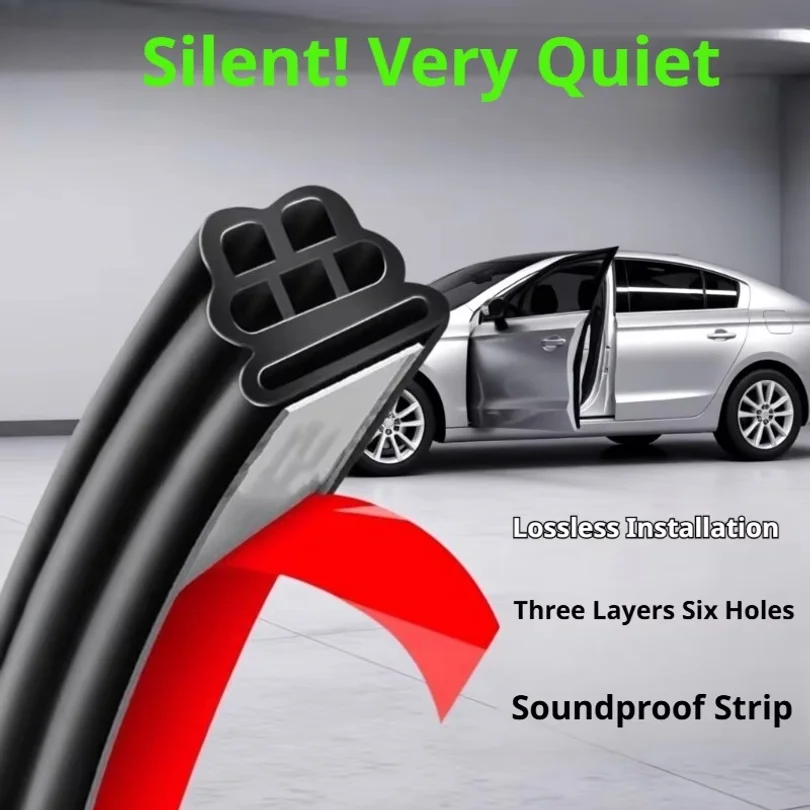 Rubber Car Door Sealing Strip 3-Layer Waterproof Noise Insulation Seal Strips Car Door Interior Seal Protector Sticker