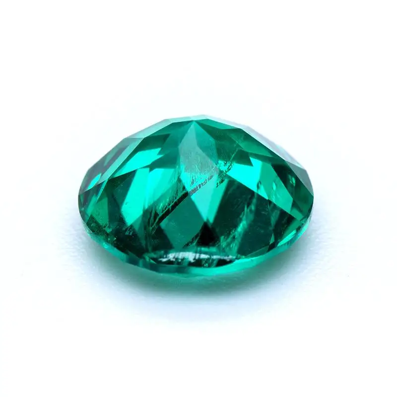 Selectable AGL Certificate Top Lab Grown Columbia Emerald Hand Cut Round Shape Gemstone for Jewel Making