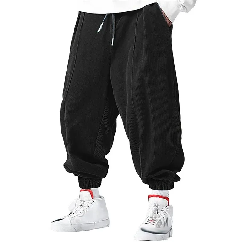 Fall Men's Casual Loose Drawstring Pants - Fashion High-End Hip-Hop Style Premium Corduroy - Trendy Cuffed Pants