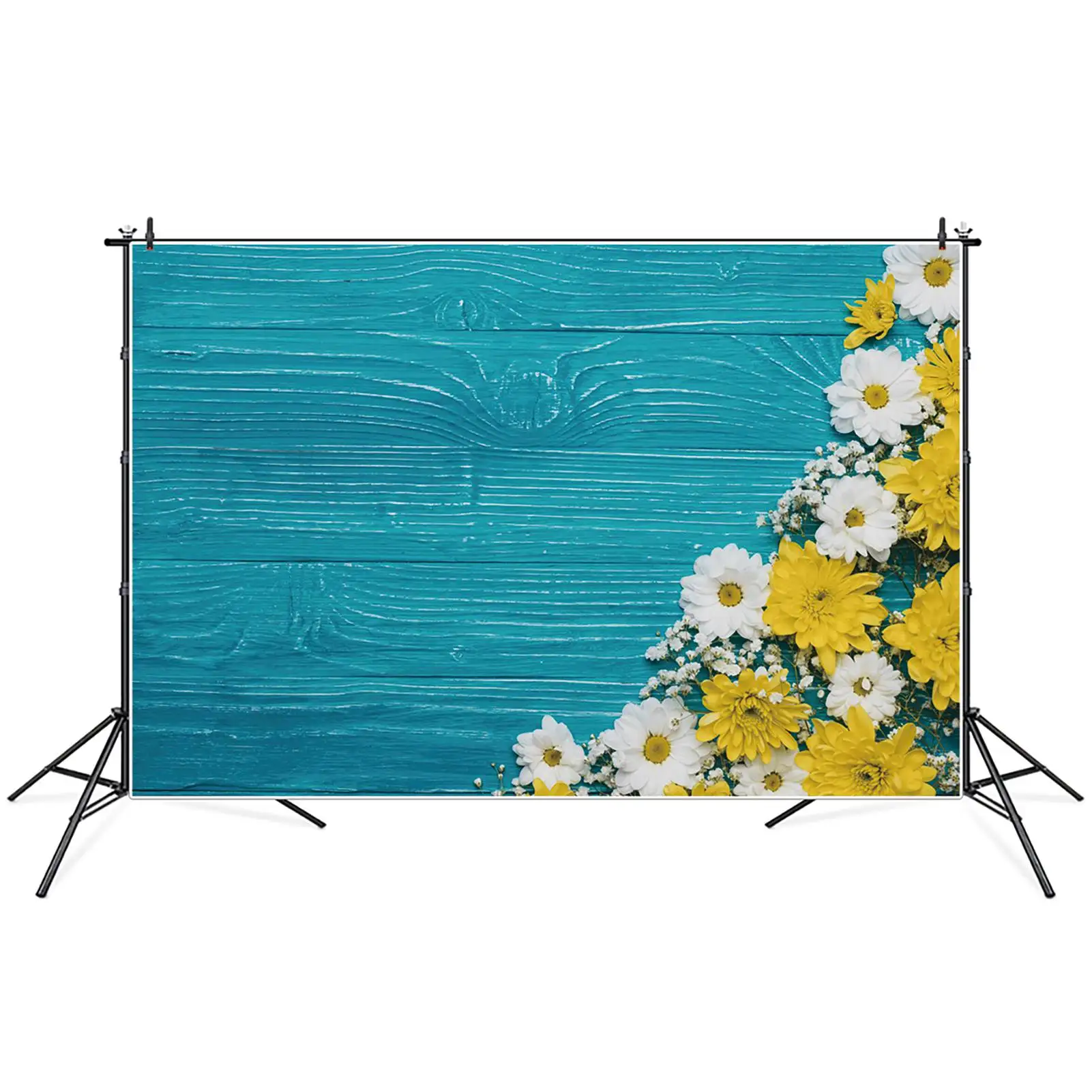 Cenário de Fotografia Placa De Madeira, Pranchas Floral, Flores Da Primavera, Amarelo, Branco, Casamento, Personalizado Kids Photo Backgrounds