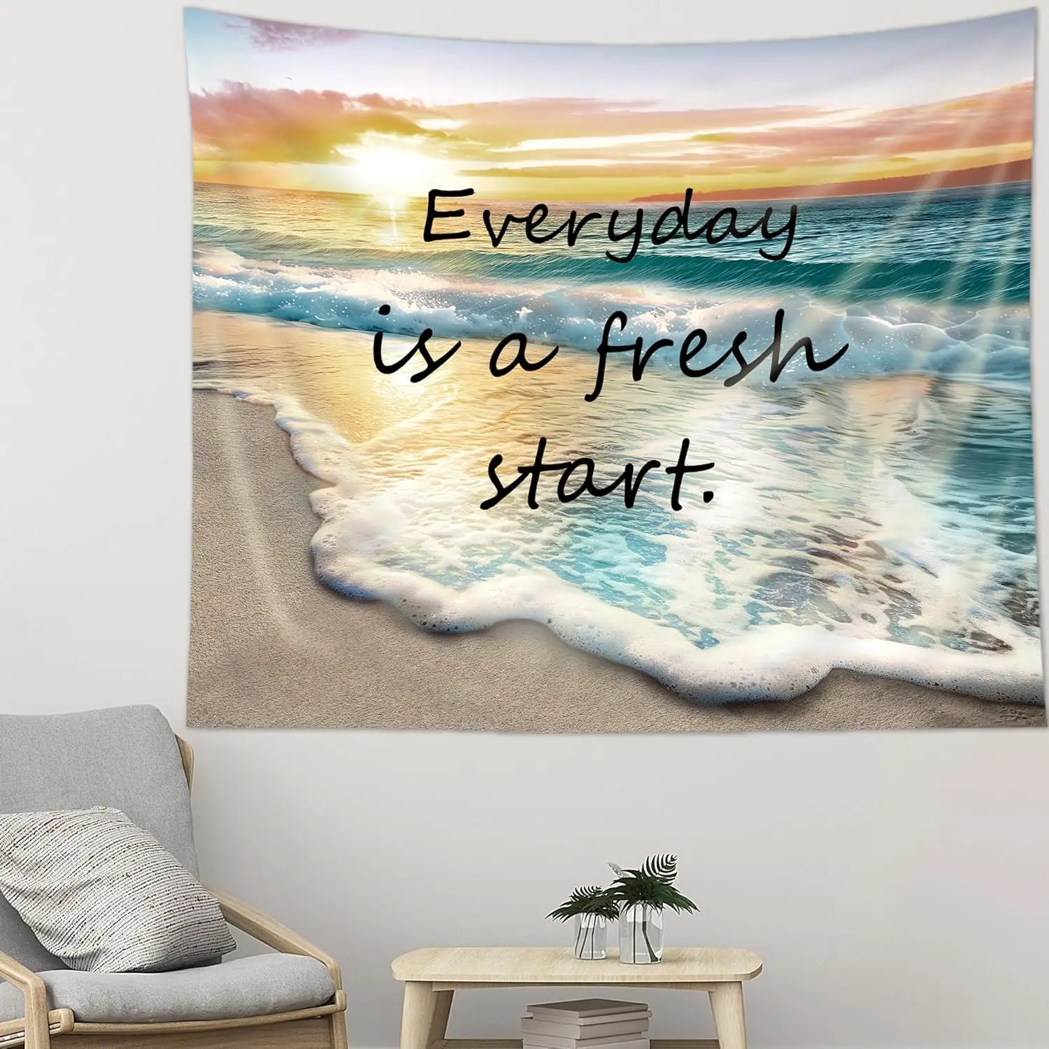 Natural Scenery Tapestry, Mountain River Forest Landscape Wall Hanging, Outdoor Adventure Nature Decor for Living Room Bedroom