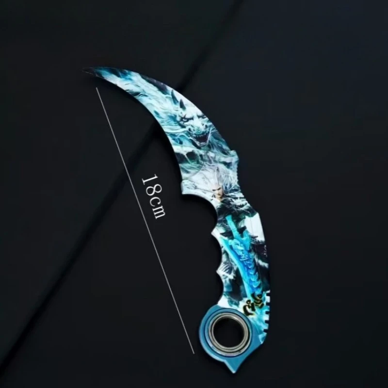 18 cm/7,09 pouces Ne Zha 2 périphériques de film jeux d'anime couteaux à griffes rotatives en métal poignards non coupés alliage armes modèles ornements cadeaux