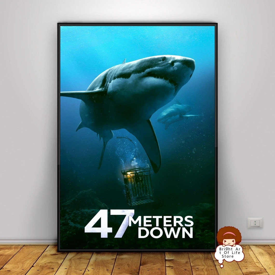 47 Meters Down (2017) Movie Poster Classic Art Photo Canvas Print Home Decor Wall Art (Unframed)