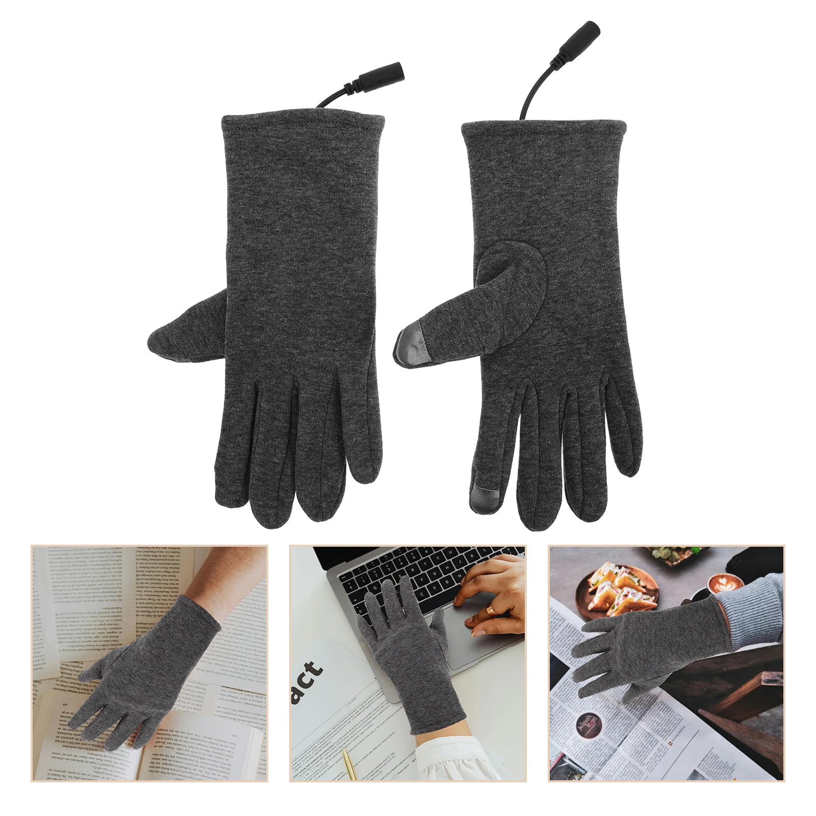 

1Pair USB Heated Gloves Electric Heating Cold Weather Hand Warmer Antislip Touchscreen Cycling Motorcycle Gloves