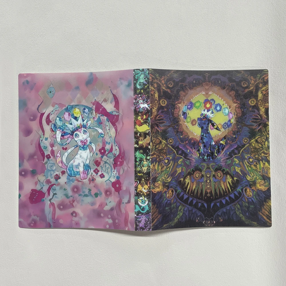 PTCG Prism Evolution ألبوم بطاقات قابل للجمع 4 مقصورات يمكن أن تحمل 240 بطاقة قابلة للجمع ماتي اللمس قذيفة هدية عيد ميلاد الطفل