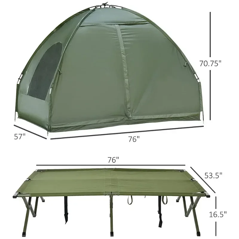 Outdoor mountain camping, off ground tents, military green marching beds, tents, 4-in-1 camping multi-functional tents, customiz