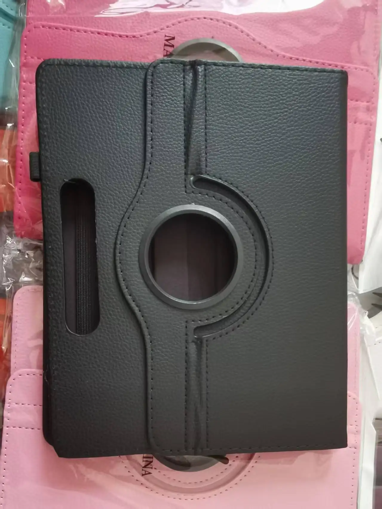 7-8-9-10-Zoll-Tablet-PC-Schutzhülle für iPad mit Litchi-Muster, universeller Ständer, um 360 Grad drehbar, aus Leder – Detail 4
