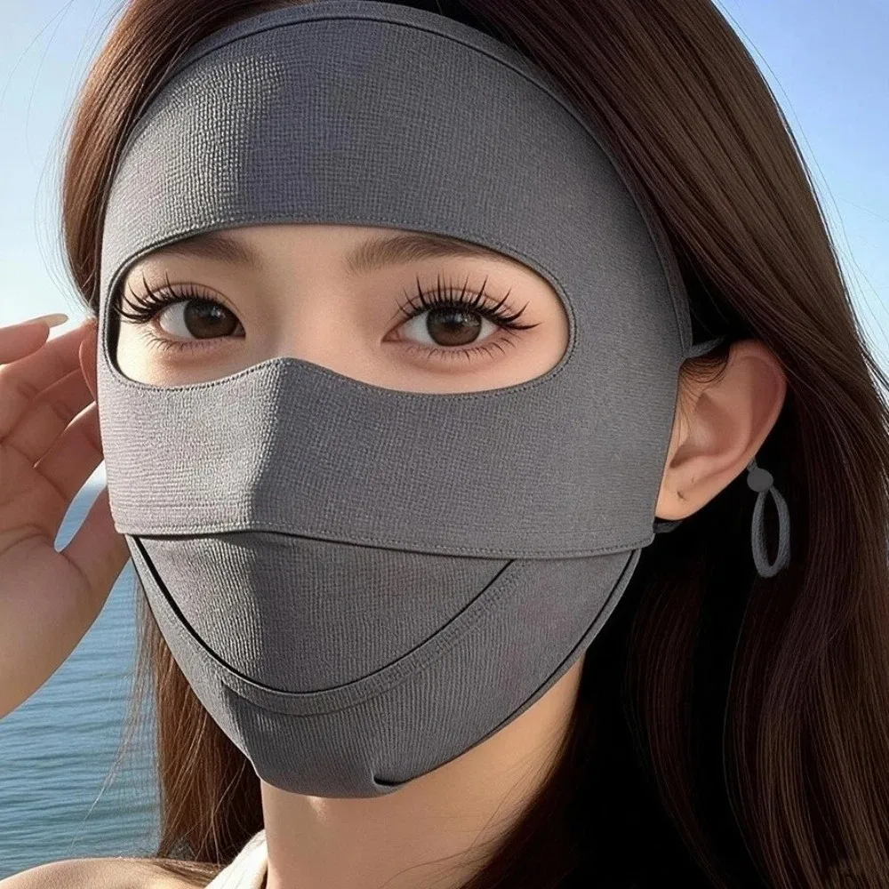 Drinkable Water Design Full-face Sunscreen Mask Moisture-wicking Breathable UV-resistant Face Mask Adjustable Face Bikini