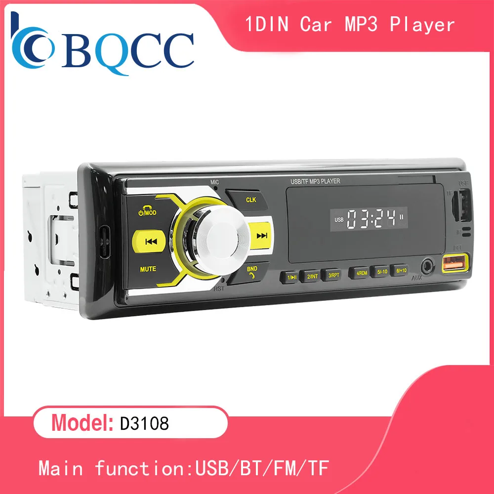 Car Radio Stereo Player Digital Bluetooth Car MP3 Player FM Radio Stereo Audio Music USB/SD with In Dash AUX Input