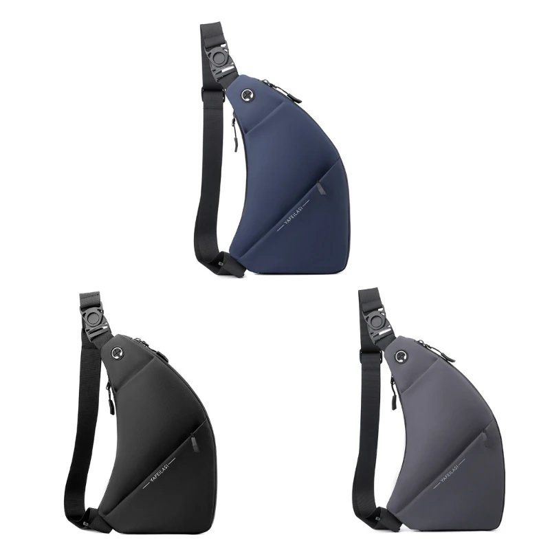 

Mens Casual Crossbody Shoulder Sling Bag Large Capacity Chest Bag Backpack Waterproof Chest Pack with Earphone Hole