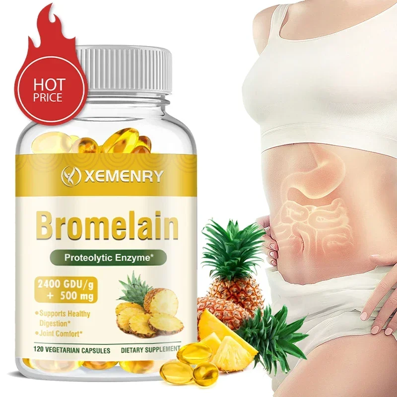 

Bromelain (Natural Proteolytic Enzyme) 2400 GDU/g - 500 Mg, Natural Proteolytic Enzyme, 120 Vegetarian Capsules