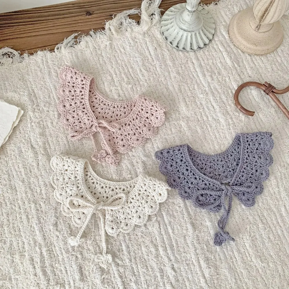 

Kids Crochet Collar Toddler False Collar Children Clothes Accessory Baby Girls Cotton Collar