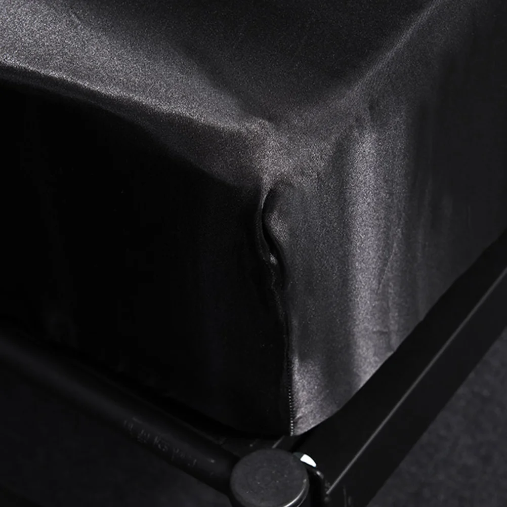

Premium Satin Mattress Protector 203X30Cm Black Waterproof Bed Pad Cover Soft Elastic All-Around Mite Proof