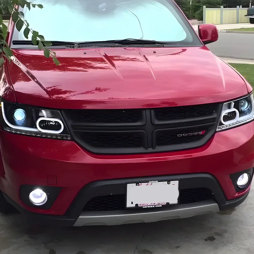 

Для Dodge 2009-2018 Journey JCUV автомобильные передние фонари обновление Land Rover стиль линзы проектора аксессуары светодиодные автомобильные фары в сборе
