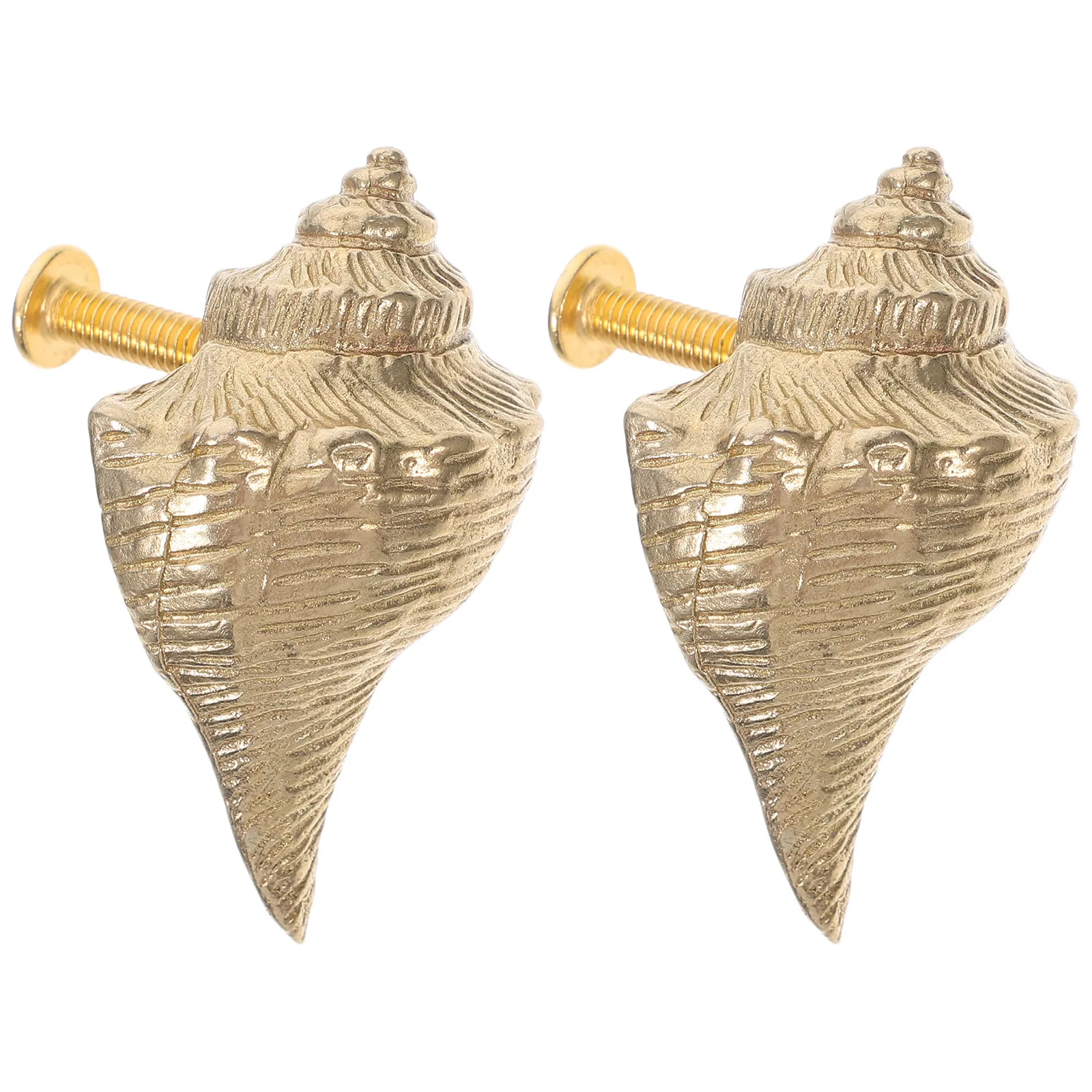 

2Pcs Vintage Brass Seashell Cabinet Handles Nautical Conch Drawer Pulls Decorative Hardware for Dressers