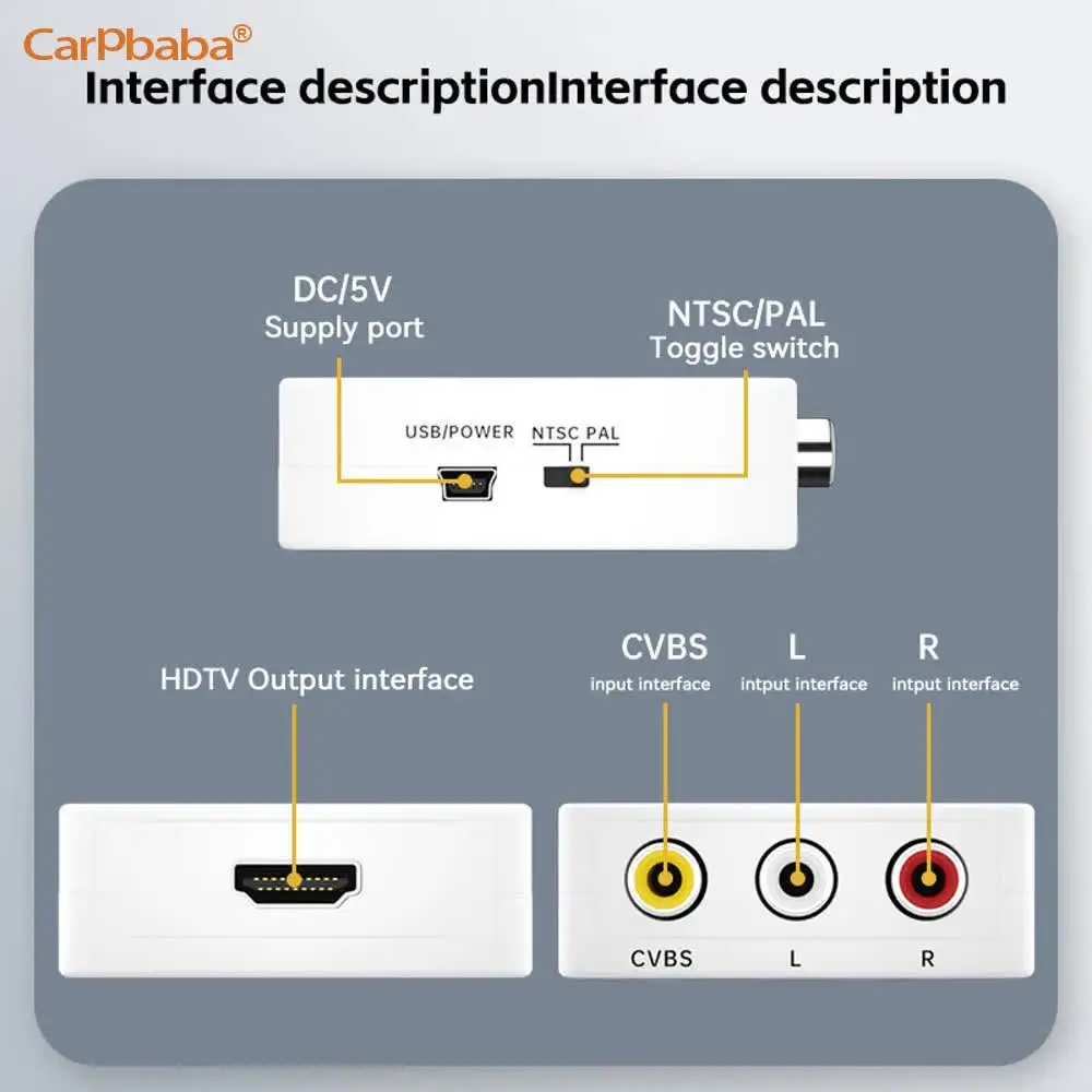 Adaptador AV para HDTV 1080P Conversor de vídeo composto AV2HDTV RCA CVSB L R Caixa conversora de raspador de vídeo