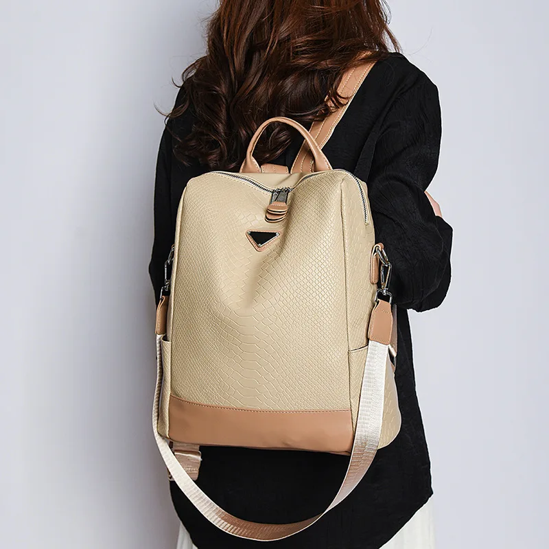 

2025 Premium Leather Backpack for Women - Spacious Work & Travel Bag, Stylish Convertible Rucksack with Shoulder Strap