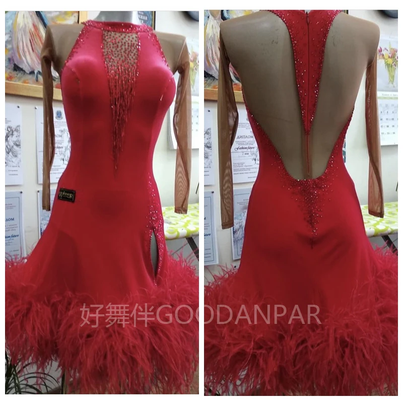 GOODANPAR  costume   Girls Professional Latin Dance Competition Dress Women Stage Dance Wear salsa dancing dance clothing