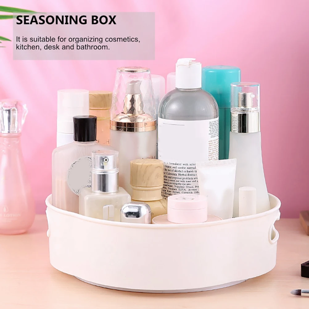 

Multi-function ABS Storage Case 360 Degree Swivel Kitchen Desk Organizer Anti-skid TPR Bottom Fruit Holder Seasoning Box