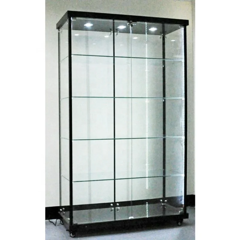 custom.Factory sale glass display showcase cabinet furniture with led lights, jewelry boutique display fixtures