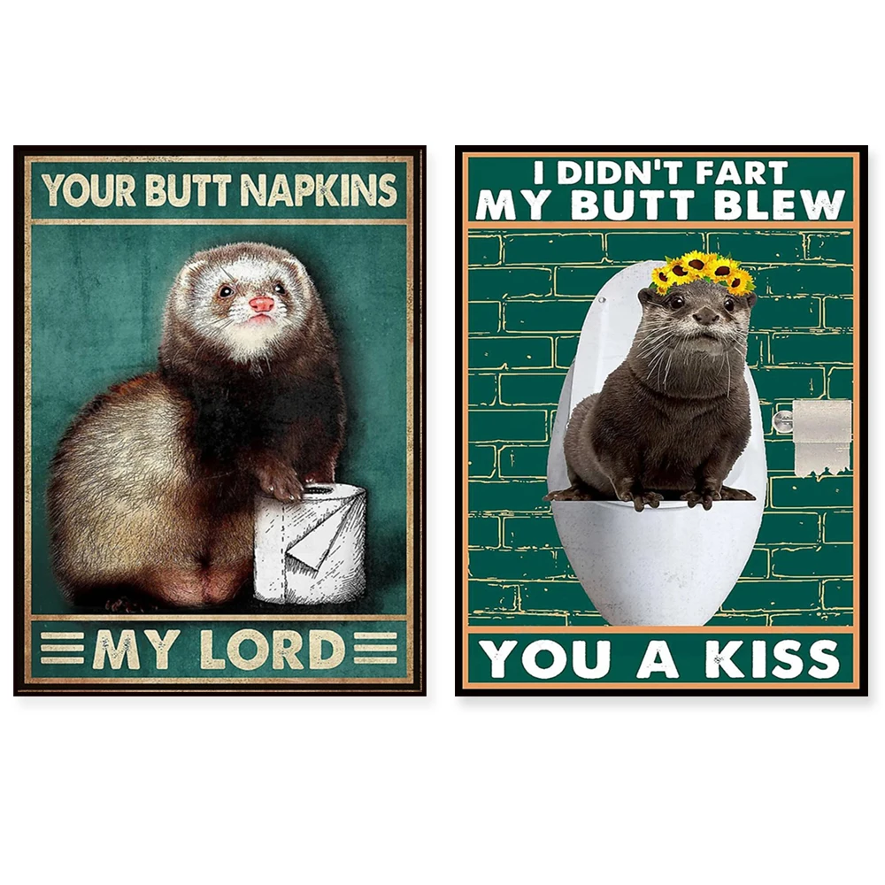 Hamster funny meme remember to wipe poster, hamster print, otter my ass blew you a kiss poster, otter toilet hilarious poster
