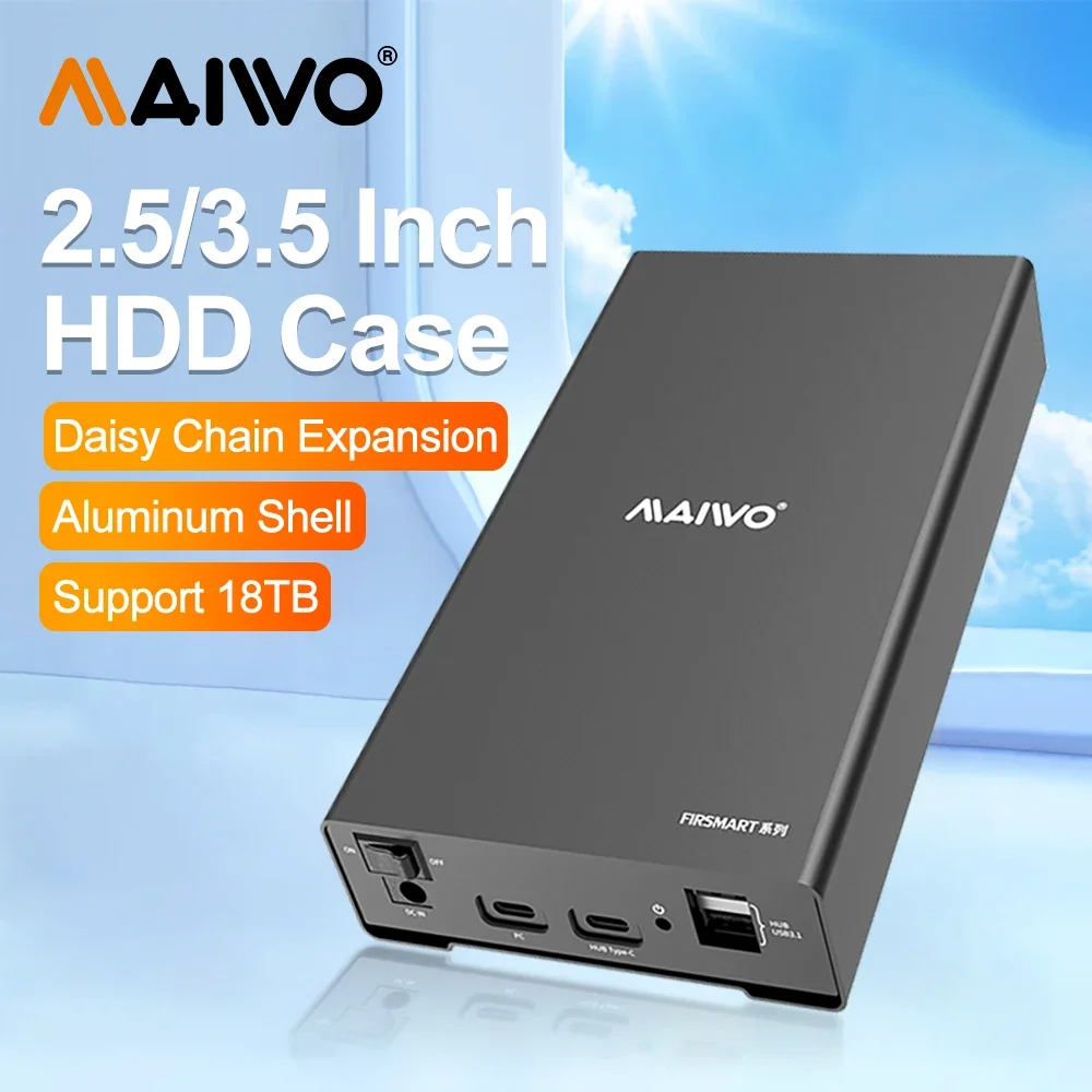 MAIWO Mobile Hard Drive Box 2.5/3.5 Inch Sata Serial Port Usb3.1 Reading Box Desktop Notebook Mechanical Solid State Drive