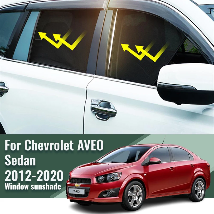 Dla Chevrolet Sonic AVEO Sedan T300 2012-2020 Magnetyczna samochodowa osłona przeciwsłoneczna Przednia szyba Siatkowa zasłona Tylna boczna osłona przeciwsłoneczna