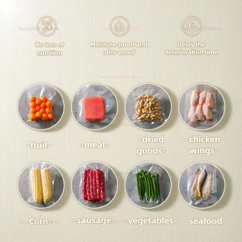 ماكينة ختم الطعام الأوتوماتيكية الجديدة مع أكياس مكنسة كهربائية محمولة للمطبخ موفر للطعام 220 فولت مانعات تسرب مدمجة للنضارة 2025