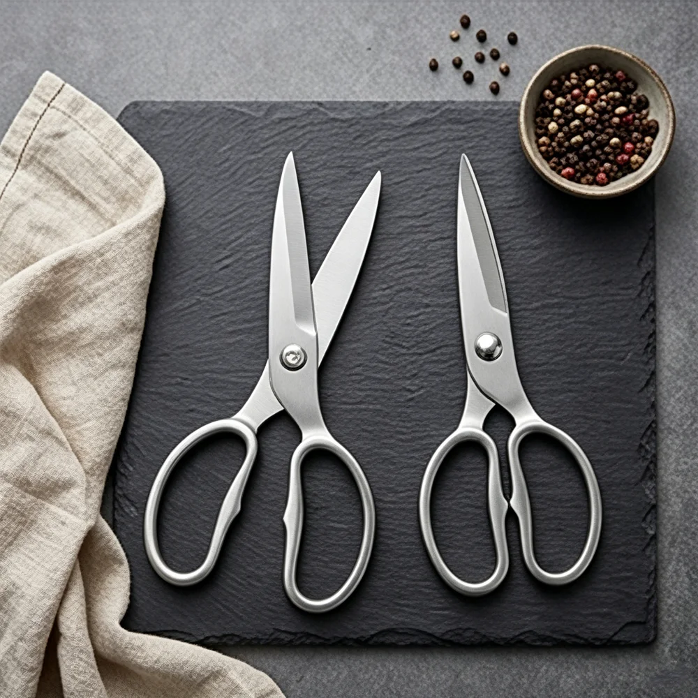 All Stainless Steel Blade Handle Powerfull Barbecue Meat Fish Chicken Bone Scissors  Household Kitchen Shear Home Accessories