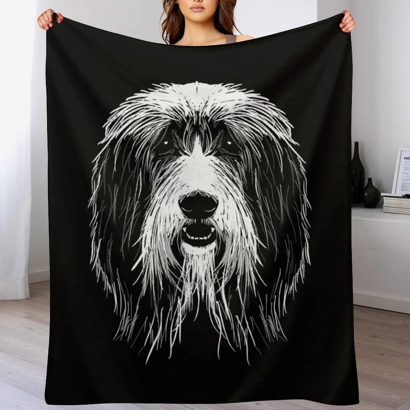 Bearded Collie Throw Blanket Weighted Sofa Quilt Blankets