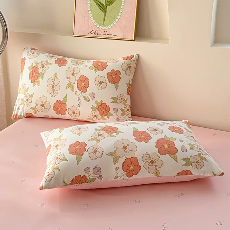 3pcs Floral 100% Cotton Duvet Cover Set Soft Comfortable Queen Bedding Set Skin Friendly Pure Cotton Comforter Cover Pillowcases 4