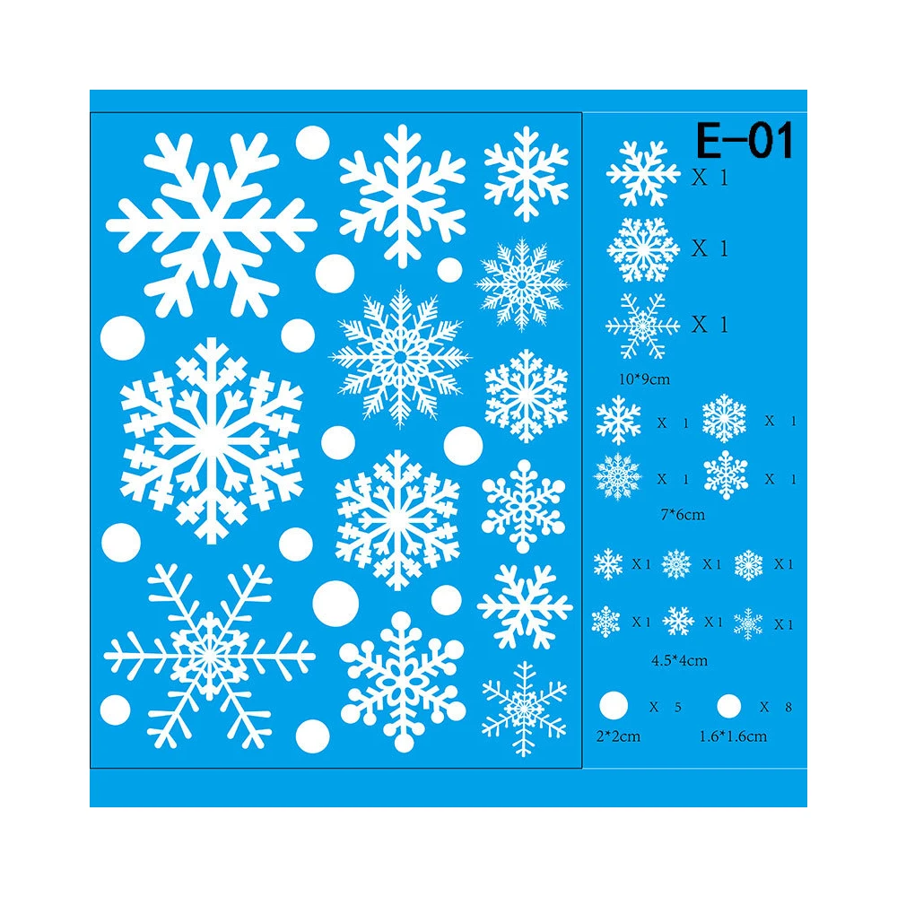 100pcs Reusable Christmas Window Snowflake Stickers Clings Decal Decorations