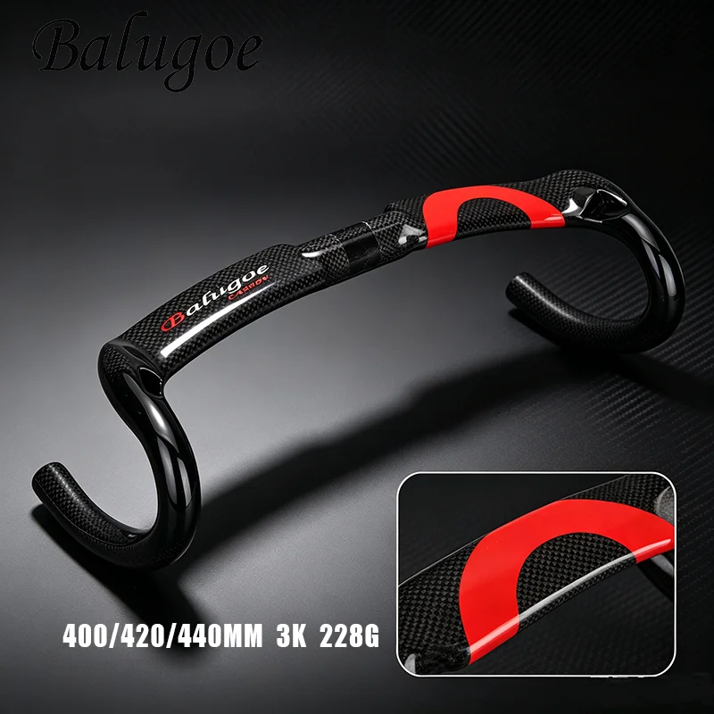 BALUGOE Vollcarbon-Rennrad-Lenker, 3K Aero-Rennlenker, 31,8 mm ultraleichter Fahrradlenker, Fahrradteile