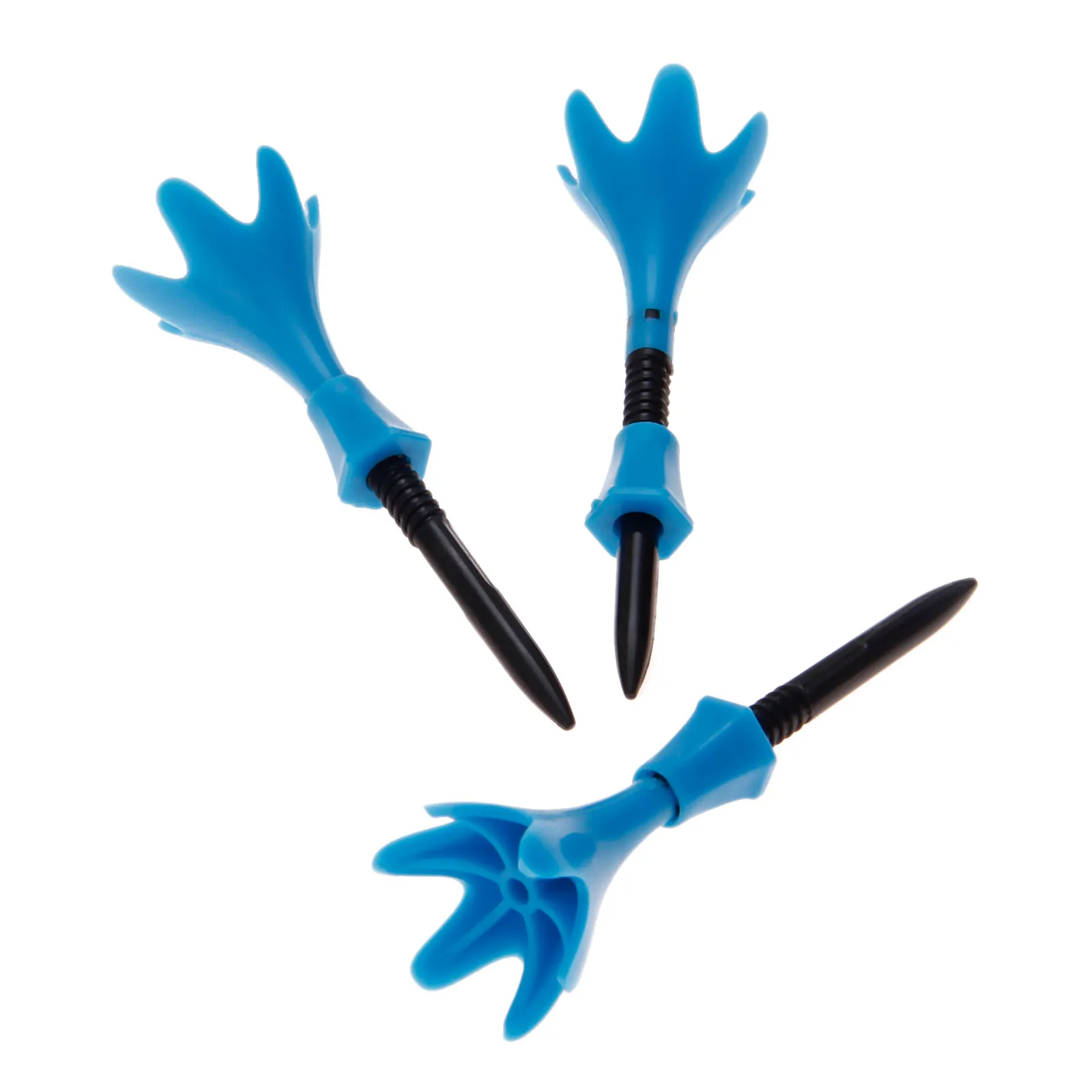 3Pcs/Set Blue Adjustable Height Golf Tee Plastic Rotatable Golf Ball Tees Rotational Limited Step Down Golfer Practice Equipment