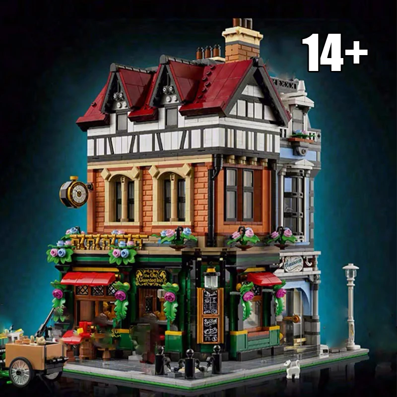 

Креативная уличная архитектура, угловая модель Tudor, строительные блоки, игрушка, совместимая с 1010350, кирпичная головоломка, игрушки, подарок для взрослых и детей