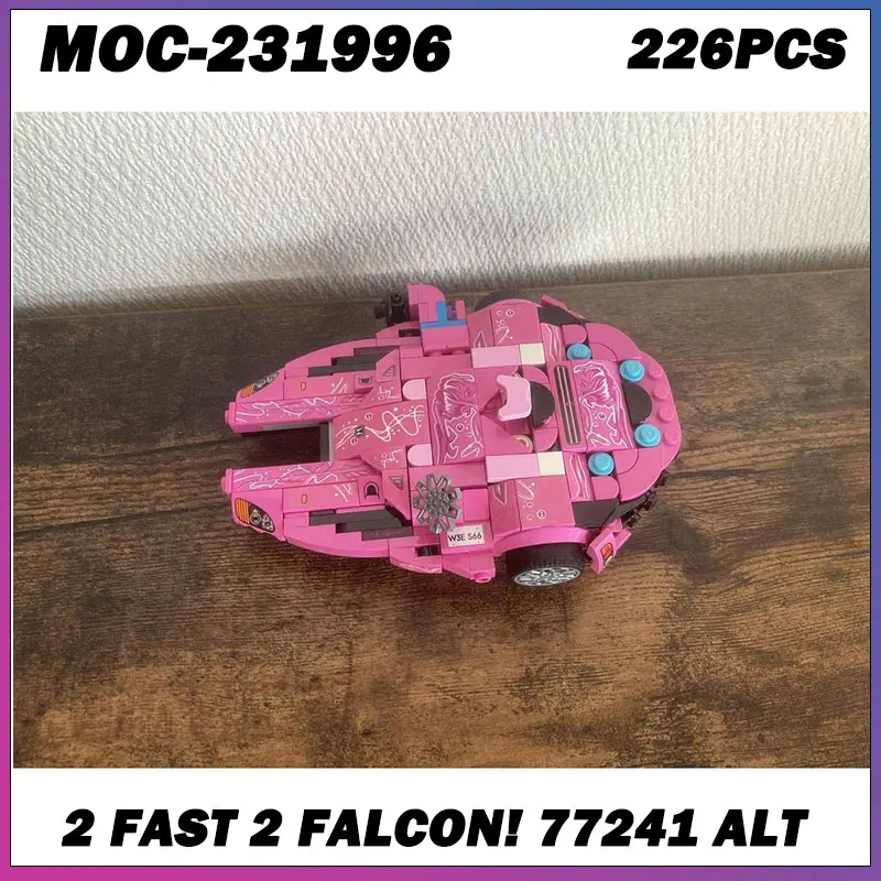 

MOC Building Block Space Wars Series Pink Spaceship Creative Brick Model Education Toy Birthday Adults Gifts MOC-231996 226PCS