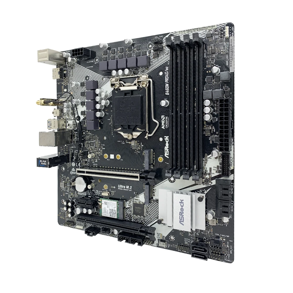 Imagem -04 - Placa-mãe Asrock B460m Pro4s ac com Suporte para I910900k I7-10700kf I5-10600 I3-10300 Cpu 4xddr4 2933 Mhz Hdmi M.2 Nvme Pcie 3.0