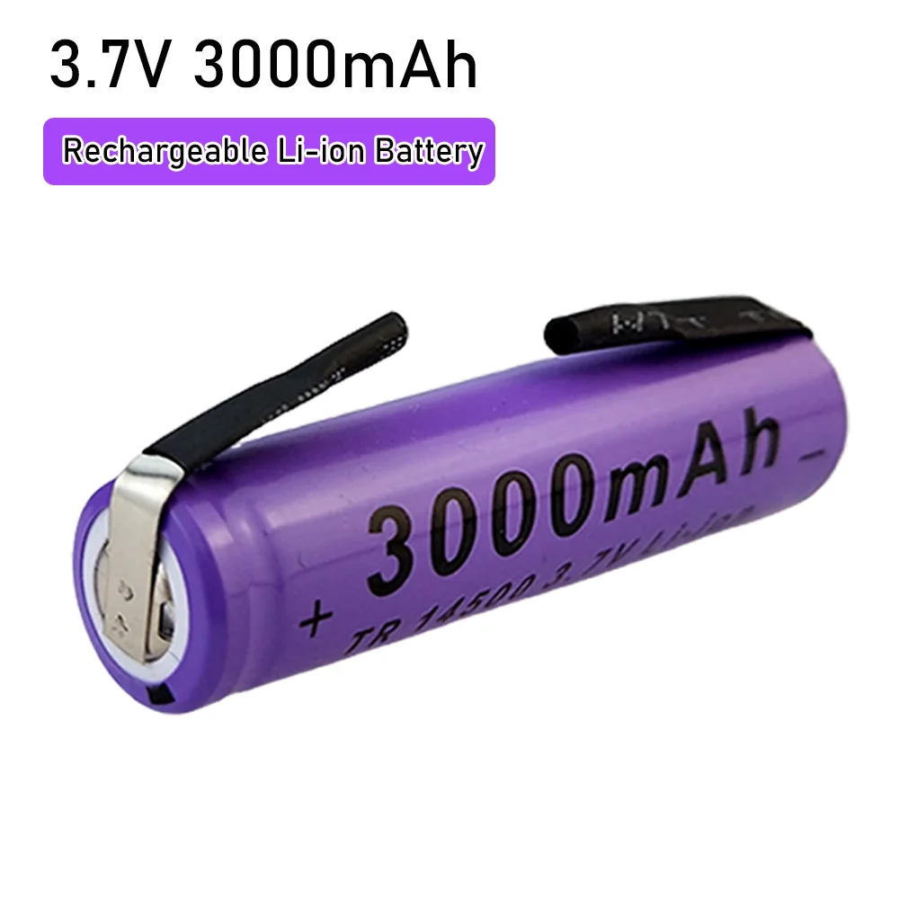 New 3.7V 3000mAh TR 14500 LED Flashlight Rechargeable Lithium Battery Welding Nickel Sheet Battery