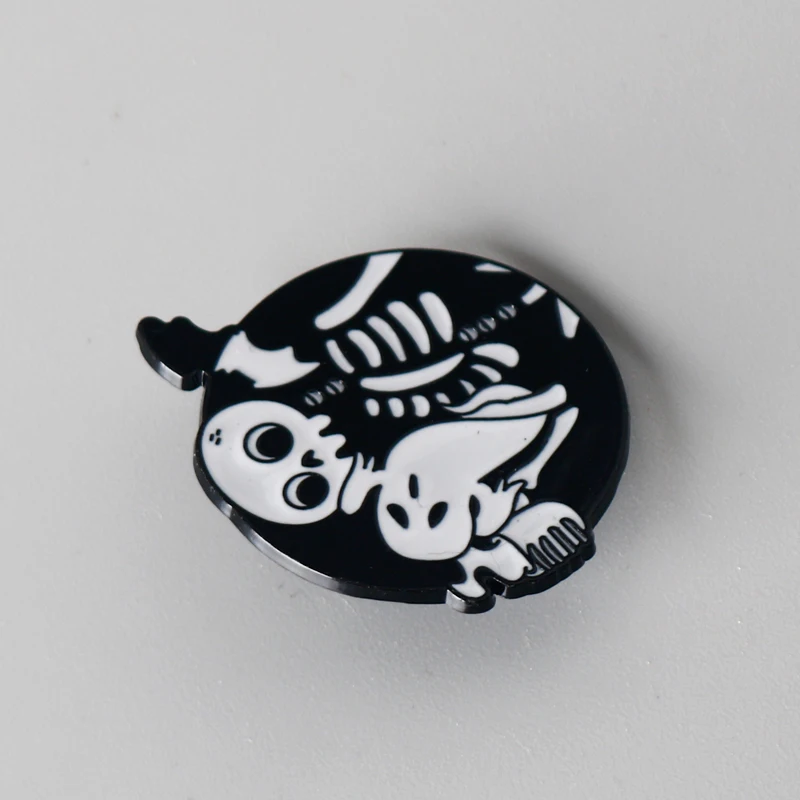 Punk czaszka kwiat szkielety Halloween kropla oleju broszka z klapą przypinka torba dżinsowa prezent mężczyźni kobiety moda biżuteria