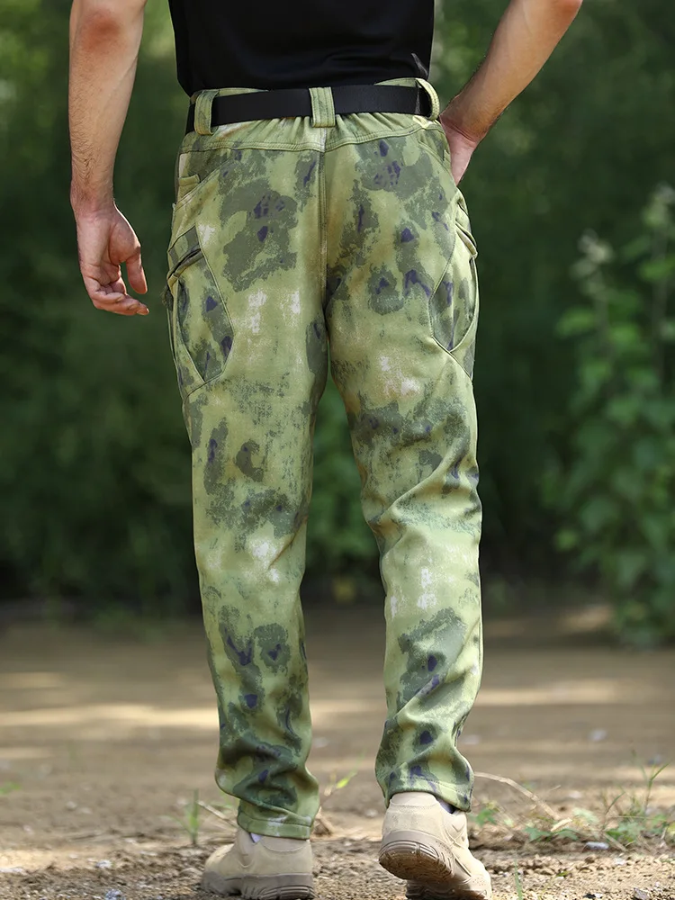 رجل في الهواء الطلق التكتيكية طويلة بانت للصيد الشتاء التخييم التمويه بنطلون مقاوم للماء الوزن الثقيل تسلق البضائع الروسية بانت #3