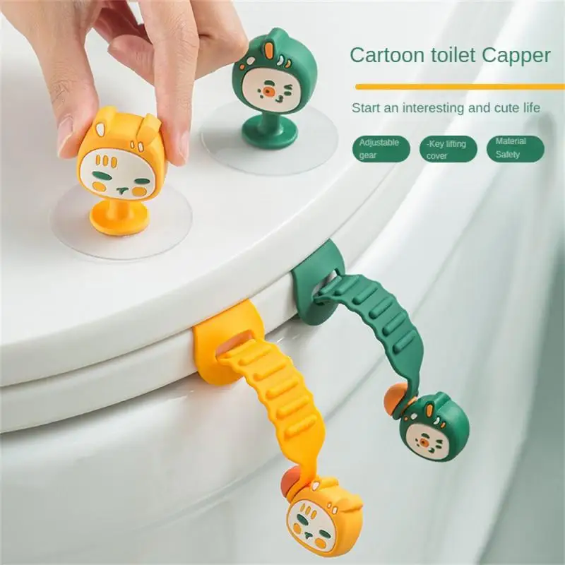 Silicone+pvc Hygienic Toilet Lid Lifter Multi Gear Buckle Handy Bathroom Tool Easy-to-clean Toilet Accessories Toilet Hygiene